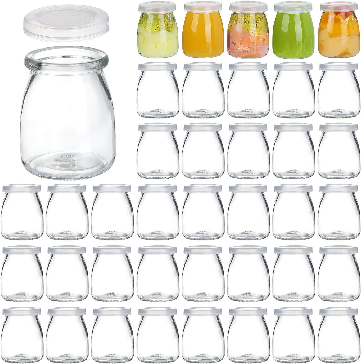 Mason Jar 8Oz - 4oz Clear Glass Jars With PE
