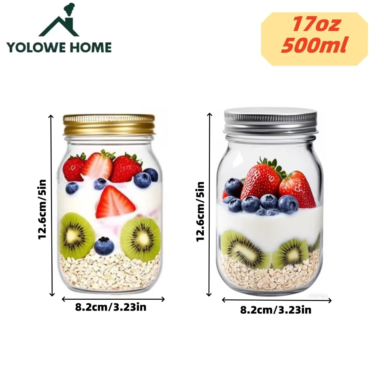 6Pcs, 12Pcs, 500Ml/16Oz, Glass - Mason Jar 8Oz review and price