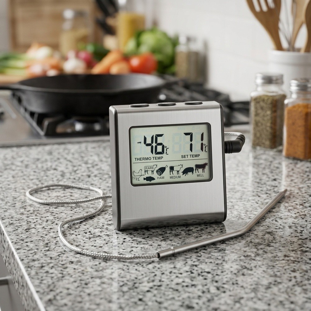 1pc LCD Digital Meat Thermomet - Digital Thermometer Probe review and price