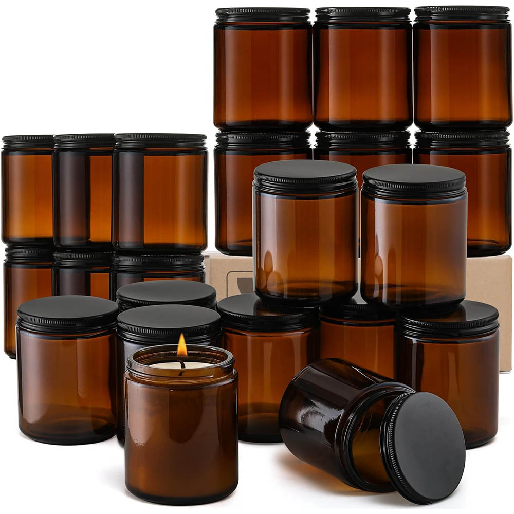 8oz Amber Glass Jars with Blac - Mason Jar 8Oz review and price