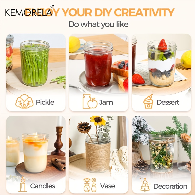 KEMORELA 4PCS Mason Jars 350ML - Mason Jar 8Oz review and price