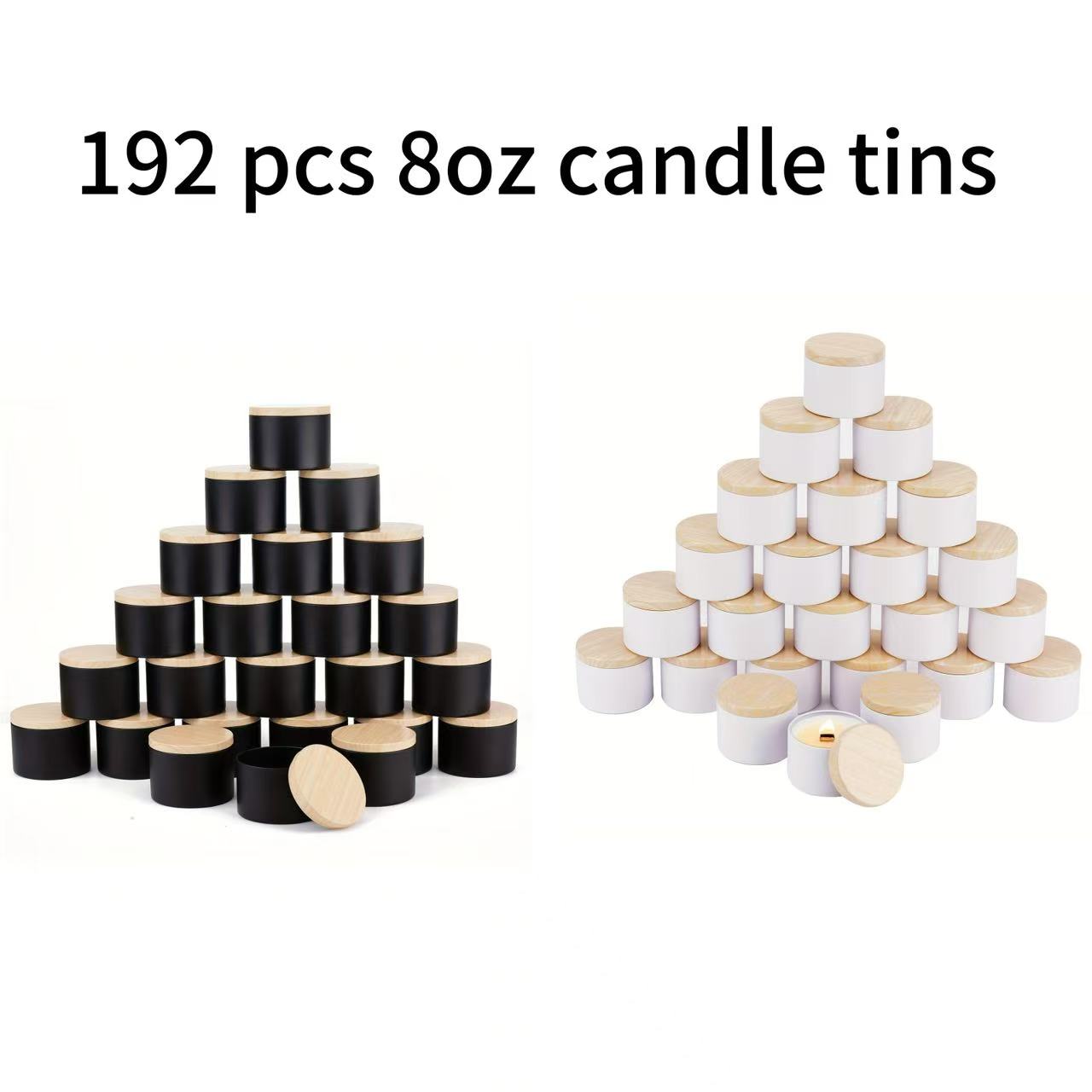 192pcs 8oz Matte Black/white   - Candle Vessel Supplies review and price