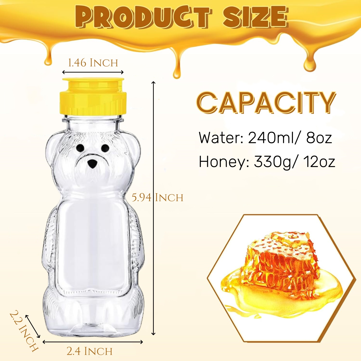 12-36pcs Plastic Bear Honey Ja - Mason Jar 8Oz review and price
