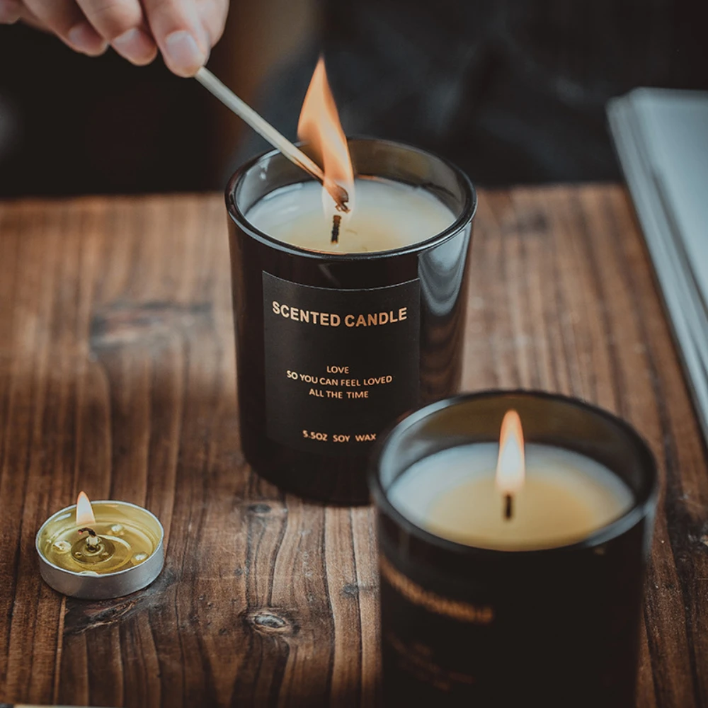 Luxury Glass Candle Jar Black  - Candle Supplies Luxury review and price